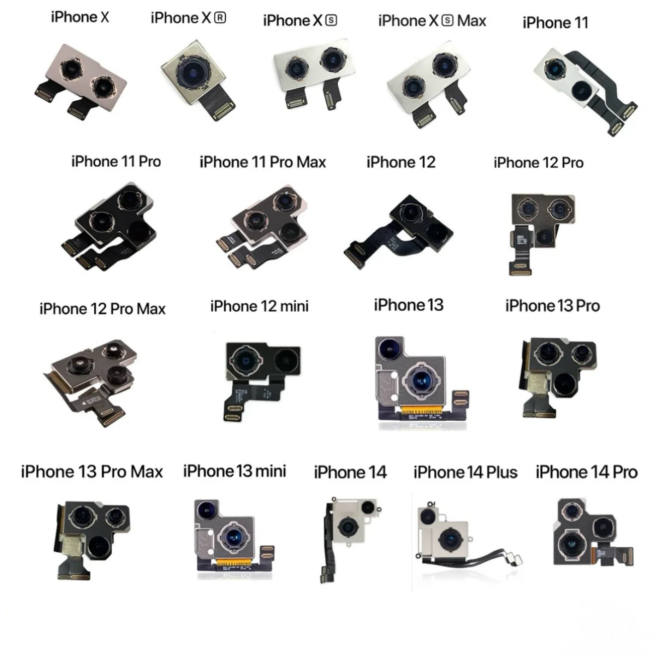 back/ front  camera flex with iphone XS 11 12 13 14 15 16PROMAX